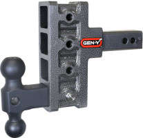 Gen-Y MEGA-DUTY 10K Drop Hitch - 2" Shank (5" Offset Drop | 4 Adjustable Positions | Versa-Ball Mount)