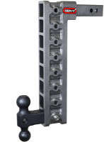 Gen-Y MEGA-DUTY 10K Drop Hitch - 2" Shank (17.5" Drop | 8 Adjustable Positions | Versa-Ball Mount w/ Stabilizer Kit)