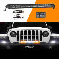 XKGlow 20" Fog, Strobe, and High Beam LED SAE Light Bar Kit with Switch and Wire 