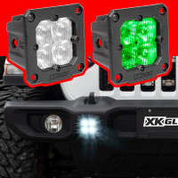 XKGlow 2PC Flush Mount C3 SAE Cube Light Kit (Driving) 