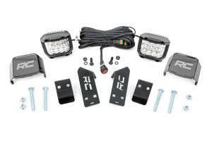 Rough Country LED Light | A Pillar Mount | 2" Chrome Pair | Wide Angle | 20-22 Polaris RZR PRO XP