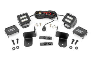 Rough Country LED Light | Rear Mount | 2" Black Pair | Flood | 19-21 Polaris Ranger 1000/Ranger 1000XP