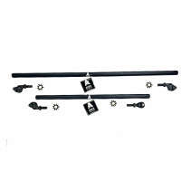 Apex Chassis 1 Ton Tie Rod & Drag Link Assembly | Black Aluminum | For 3.5" or Less Lift (07-18 Jeep Wrangler JK)