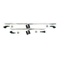 Apex Chassis 1 Ton Tie Rod & Drag Link Assembly | Polished Aluminum | For 3.5" or Less Lift (07-18 Jeep Wrangler JK)