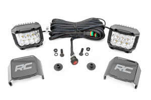 Rough Country LED Light | Ditch Mount | 2" Chrome Pair | Wide | (21-23 Ford Bronco)