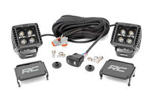 Rough Country LED Light | Ditch Mount | 2" Black Pair | Amber DRL | (21-23 Ford Bronco)