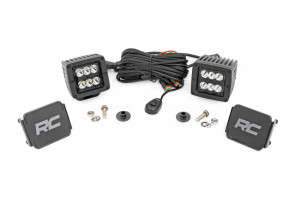 Rough Country LED Light | Ditch Mount | 2" Black Pair | Spot Pattern | (21-23 Ford Bronco)