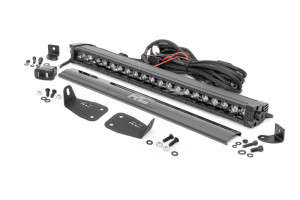 Rough Country LED Light | Bumper Mount | 20" Black Single Row | White DRL | (21-23 Ford Bronco Sport)
