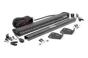 Rough Country LED Light | Bumper Mount | 20" Black Single Row | (21-23 Ford Bronco Sport)