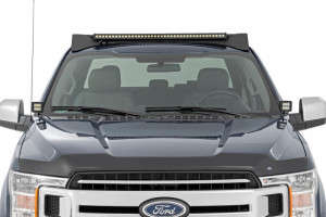 Rough Country Roof Rack | FR & RR 40 Inch Single Row BLK LEDs | (15-18 Ford F-150)