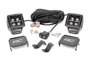 Rough Country LED Light | Ditch Mount | 2" Black Pair | Amber DRL | (15-23 Ford F-150)