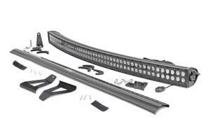 Rough Country LED Light | Windshield Mnt | 50" BLK Dual Row | (84-01 Jeep Cherokee XJ)