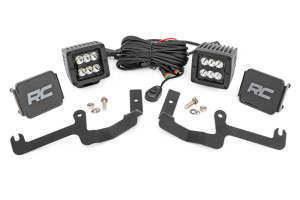 Rough Country LED Light | Ditch Mount | 2" Black Pair | Spot | (19-23 Chevy Silverado 1500)