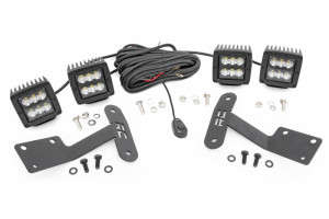 Rough Country LED Light | Ditch Mount | Dual 2" Black Pairs | Spot | (14-21 Toyota Tundra)