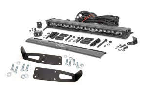 Rough Country LED Light | Bumper Mnt | 20" Black Single Row | White DRL | (10-18 Ram 2500 4WD)
