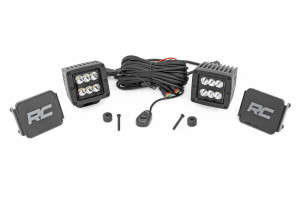 Rough Country LED Light | Cowl Mnt | 2" Black Pair | (18-24 Jeep Wrangler JL/20-23 Gladiator JT)