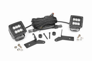 Rough Country LED Light | Hinge Mnt | 2" Black Pair | (18-24 Jeep Wrangler JL/20-23 Gladiator JT)