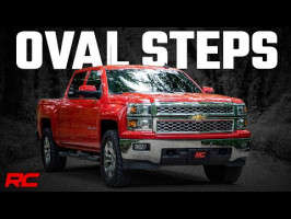 Rough Country Oval Nerf Step | Crew | Def Tank | (07-19 Chevy/GMC 1500/2500HD/3500HD)