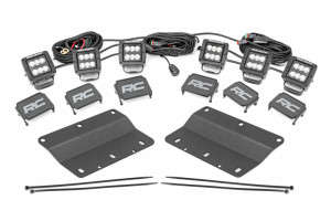 Rough Country Triple LED Fog Light Kit | Black Series | Spot Beam