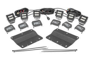 Rough Country Triple LED Fog Light Kit | Black Series | Flood Beam