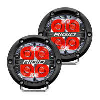 RIGID 360-Series 4" LED OE Off-Road Fog Light/ Spot Beam Backlight (Pair | Red) 