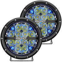RIGID 360-Series 6" LED OE Off-Road Fog Light/ Spot Beam Backlight (Pair | Blue) 
