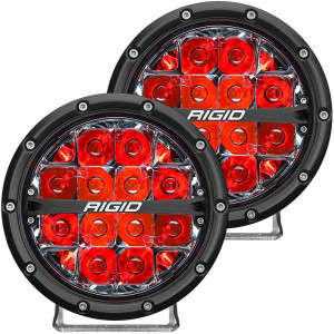 RIGID 360-Series 6" LED OE Off-Road Fog Light/ Spot Beam Backlight (Pair | Red)