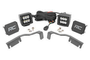 Rough Country LED Ditch Light Kit | Black Series | Spot Beam
