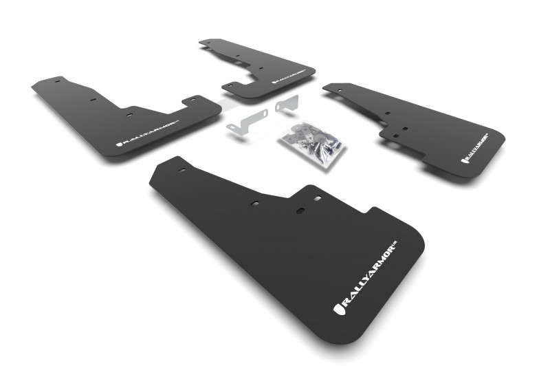 Audi Rally Armor Rally Armor MF55-UR-BLK/WH-RAL UR Black Mud Flap | White Logo ...