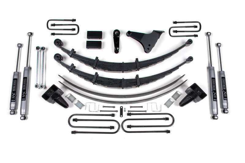 BDS Suspension 6" Lift Kit | Square Front U Bolt | Block Kit w/Factory Overload | NX2 Nitro Series Shocks (1999 Ford F-250/F-350 Super Duty)