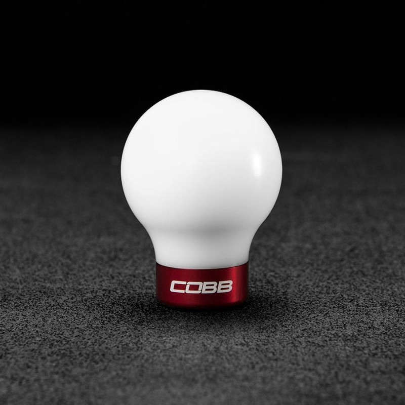 COBB 213350-W-BK-COBB 6-Speed Knob | White Knob w/ Stealth Black