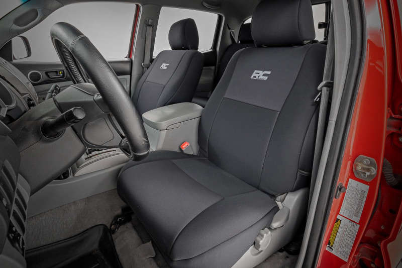 Rough Country Seat Covers | FR & RR | Crew Cab | W/O Folding Front PS ( 05-15 Toyota Tacoma | 2WD/4WD| Crew Cab)
