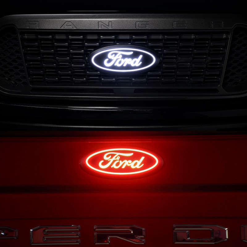 Premium Logo 7" Emblem: Black Oval RED Logo For Ford Grille - Foto 8