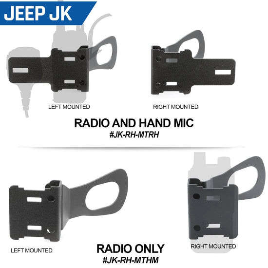 Rugged Radios Handheld Radio Grab Bar Mount | Fits R1/V3/Gmr2/Gmr2 Plus/Rh-5R Radios | Radio-Only Mount (10-17 Jeep Wrangler JL)