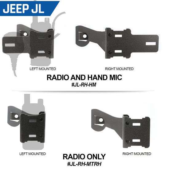 Rugged Radios Handheld Radio Grab Bar Mount | Fits R1/V3/Gmr2/Gmr2 Plus/Rh-5R Radios | Radio-Only Mount (10-17 Jeep Wrangler JL)