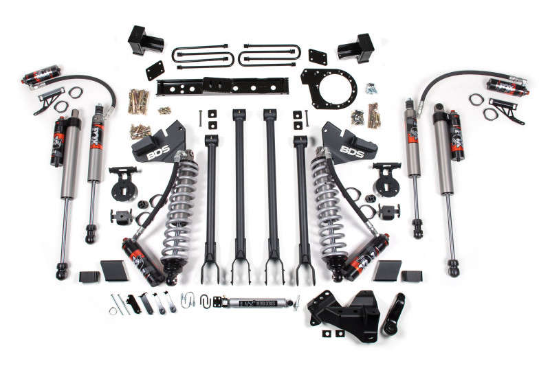 BDS Suspension 7" Lift Kit W/ 4-Link | Fox 2.5 Performance Elite Coilover Conversion | Block Kit (20-22 Ford F-250/F-350 Super Duty | 4WD | Diesel)