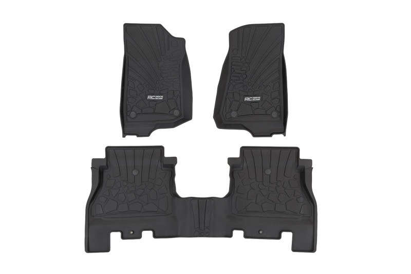 Rough Country Flex-Fit Floor Mats | FR & RR (18-24 Jeep Wrangler JLU | 4WD | 4 Door)