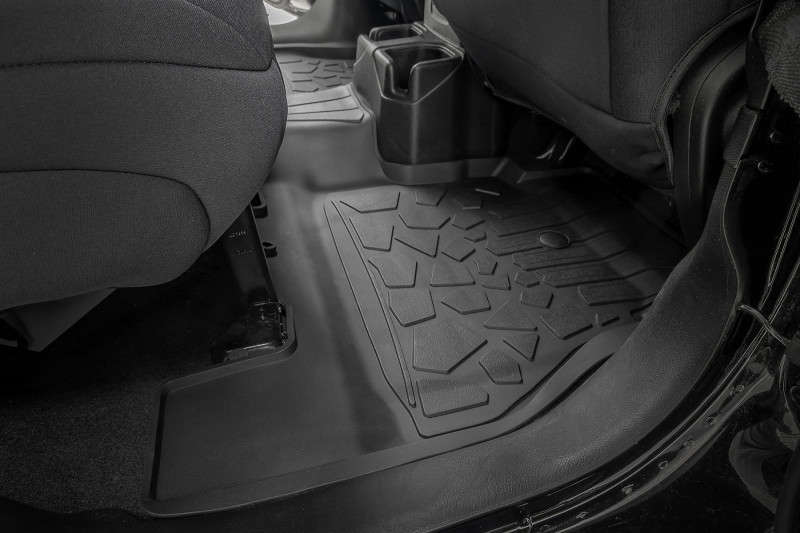 Rough Country Flex-Fit Floor Mats | FR & RR (18-24 Jeep Wrangler JLU | 4WD | 4 Door)
