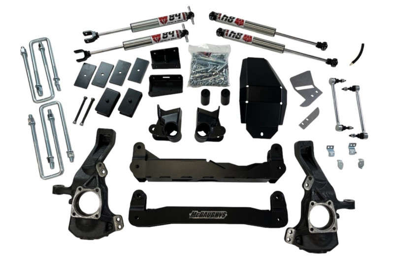 McGaughys 4" Powder Coated Black Premium Lift Kit