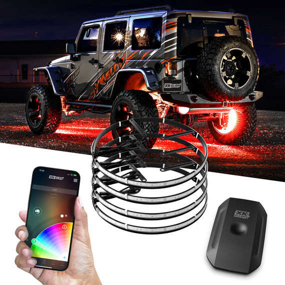 XKGlow LED Wheel Ring Lights | XKchrome Smartphone App Controlled | 15"