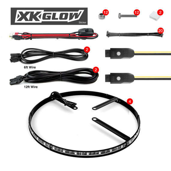 XKGlow LED Wheel Ring Lights | XKchrome Smartphone App Controlled | 15"