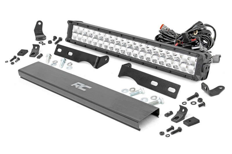Rough Country Chrome Series LED Bumper Kit | 20" | Dual Row | White DRL (11-20 Jeep Grand Cherokee WK2)