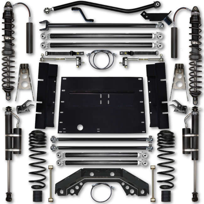 Rock Krawler LJ 3.5 Inch X Factor Long Arm Stg 2 Lift Kit w/ Remote Reservoir Coilover Shocks Rock Krawler LJ 3.5 Inch X Factor Long Arm Stg 2 Lift Kit w/ Remote Reservoir Coilover Shocks