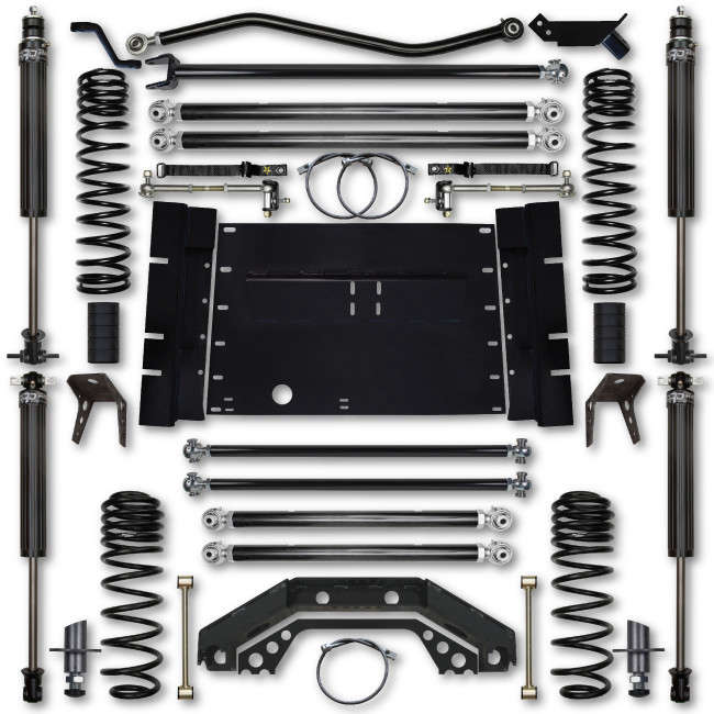 Rock Krawler TJ 4.5 Inch X Factor 5 Inch Stretch Stg 1 Long Arm Lift Kit w/ 2.25 RRD Shocks Rock Krawler TJ 4.5 Inch X Factor 5 Inch Stretch Stg 1 Long Arm Lift Kit w/ 2.25 RRD Shocks