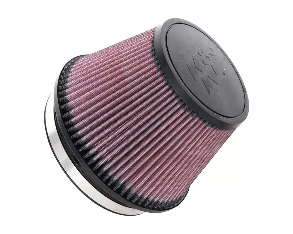K&N Universal Clamp-On Air Filter, 7.5 in Red Cotton Gauze, Round Tapered Design