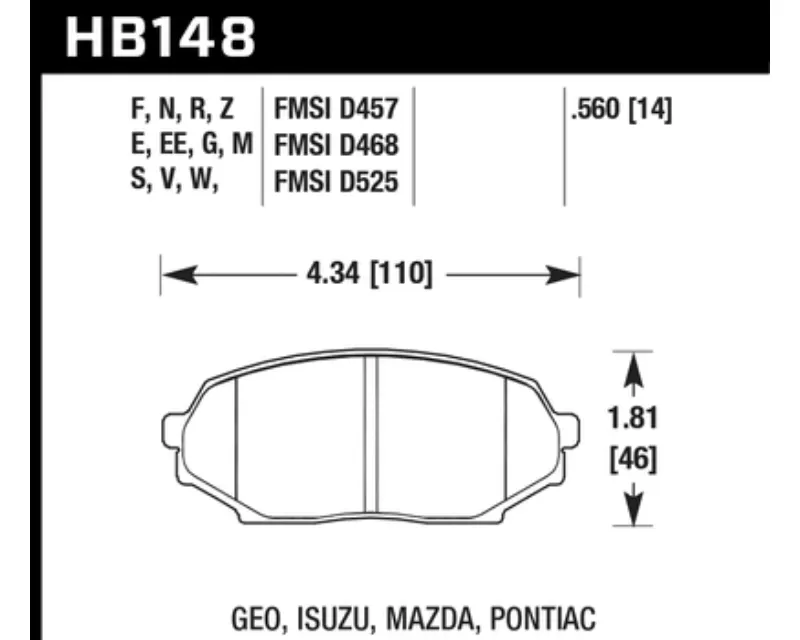 Hawk Performance HPS Mazda Miata Front 1990-1993