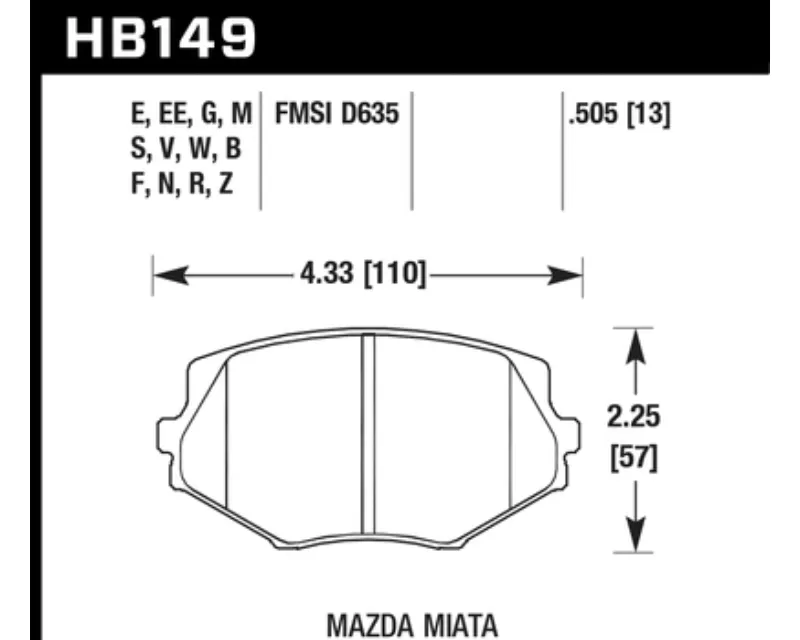 Hawk Performance HPS Mazda Miata Front