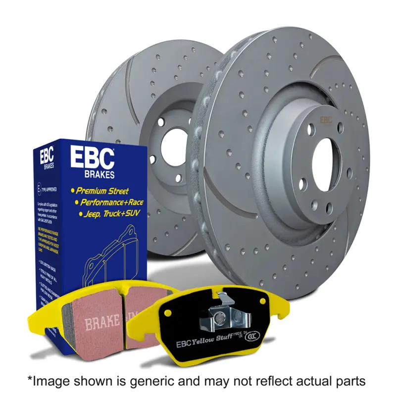 EBC Brakes S5KR1798 Brake Pad Disc Rotor Kit DP43142R + GD7844 for Select Vehicles