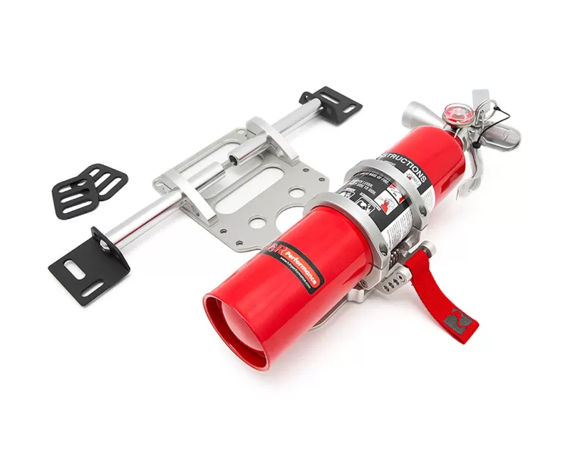 Rennline Universal Fire Extinguisher and Mount Package for FE09-H3R BMX250R, Aluminum, Red/Black/Chrome