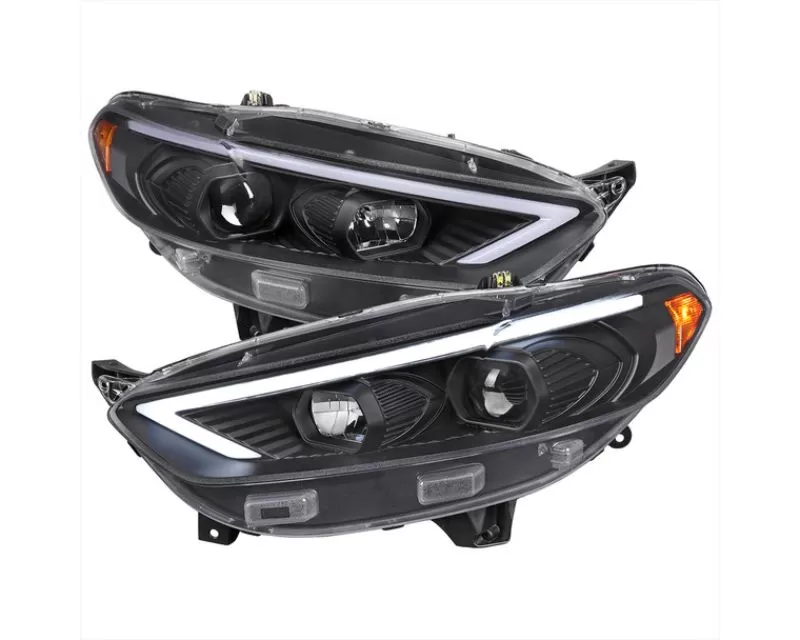 Spec-D Switchback Sequential Turn Signal Projector Headlights (Matte Black Housing/Clear Lens (13-16 Ford Fusion | AWD/FWD)